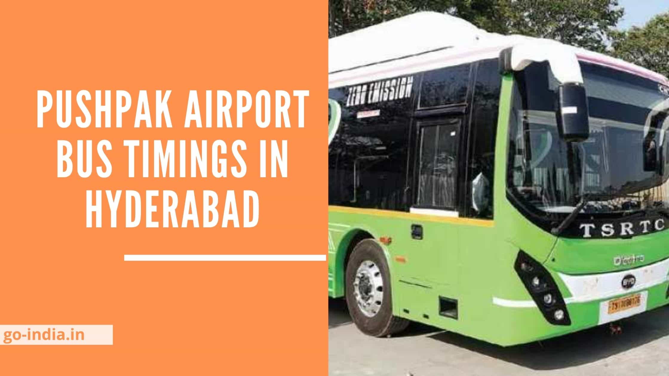 Pushpak Airport Bus Timings in Hyderabad