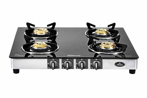 Sunflame GT REGAL 4B SS Toughened Glass 4 Burner Gas Stove